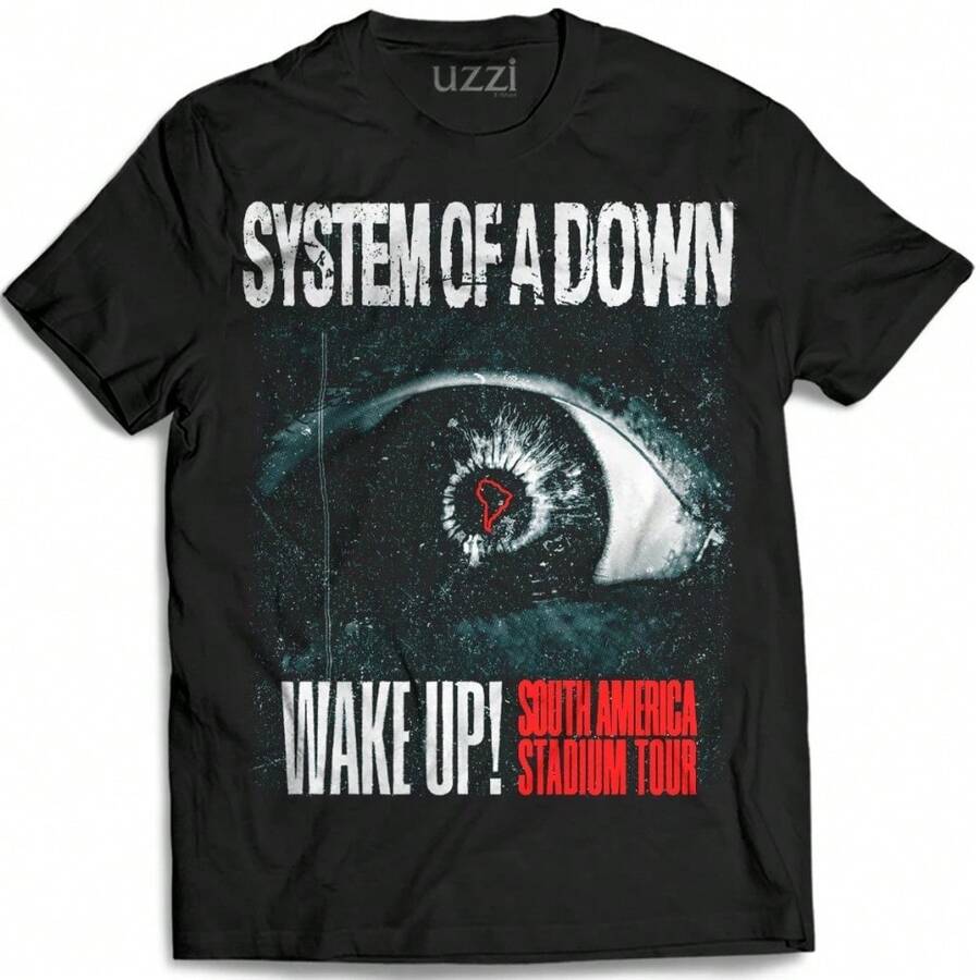 T-Shirt Rock Band Systen Of A Down Soad International Music Unisex Male Female 100% Cotton Top Premium Streetwear Launch Immediate Shipping Various Colors!! Plus Size - 黑色 - 查看 1
