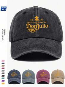 1 Pc Unisex Letter Print "DONJULIO" Decorative Retro Distressed Wash Baseball Cap, Truck Driver Cap, Sun Hat, Suitable For Outdoor, Travel, Hiking, Beach