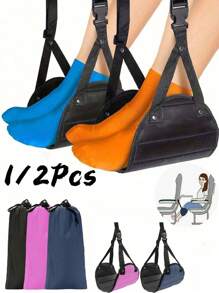 Adjustable Travel Rest Hanging Foot Rest-Airplane Foot Hammock(With Storage Bag), Foot Rest, Airplane Travel Footrest, Flight Leg Hammock Hanger Sling, Portable Travel Accessories Adjustable Height For Plane, Train, Office, Reducing Swelling And Soreness,Travel Essentials School Back To School School Supplies Holiday Camping Holiday Essentials Vacation Mini Summer