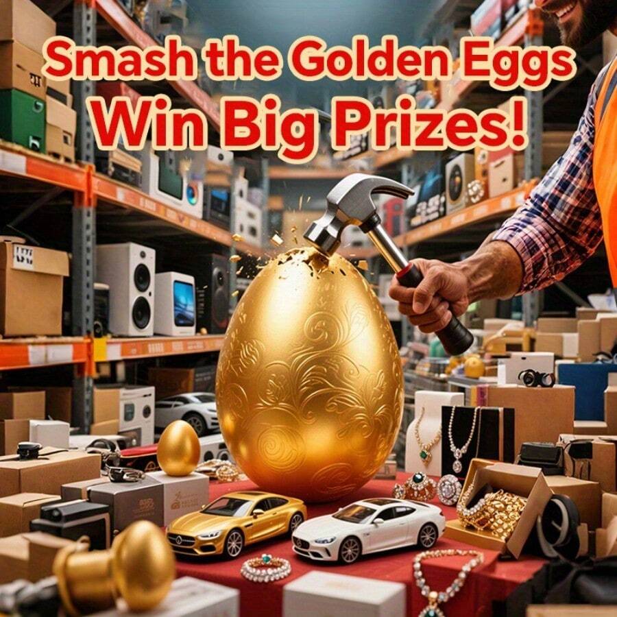 Unlock Life's Surprises And Holiday Fun By Unlocking The 2025 Golden Egg Set With Just One Click And Have Party Favors Delivered Right To Your Door, Excluding The Golden Egg! - A golden egg of endless possibilities - View 1