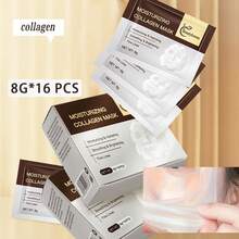 5g X 20 片/盒 胶原蛋白填充亮泽抗皱面膜 - 淡化细纹、紧致肌肤、细化毛孔、提亮肤色、保湿、滋养肌肤。含有胶原蛋白、透明质酸和积雪草提取物。适合所有皮肤类型 - 白色 - 查看 8