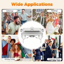 ZhdnBhnos ZhdnBhnos 6L Food Warmer Chafing Dish Heating Container Heating Container Square Self-Service Stove