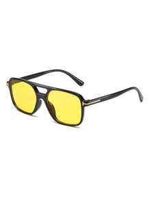 1PC Double-Beam T-Shaped Design Elegant Fashion Unisex Sunglasses Casual Travel Portable Beach Sunglasses Suitable For Birthday Parties, Outdoor Travel, Sports, Cycling, Driving, Fishing, Family Gatherings, Golf, Vacation Casual Sunglasses