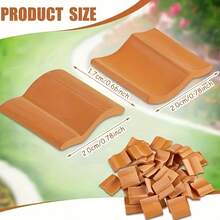 50/100/200pcs Mini Red Roof Tile Model Building Kit, Clay Material, Micro Tile Sculpture Landscape Accessory, DIY Imitation Tile Model Garden Decor