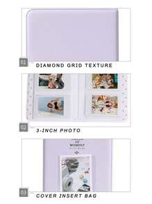 Ensemble mini caméra instantanée 12 films, kit coque cristal - étui de protection, autocollant de corps, bandoulière, ensemble 3-en-1 + 64 feuilles d'album photos doux de 3 pouces, support photo, étui pour appareil photo, combo album