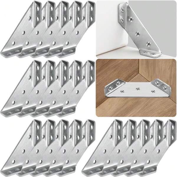 90°Edelstahlregalboden-Halterung - Heavy Duty Winkelstütze für Schränke und Möbel, Industriehardware inklusive Schrauben