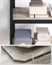 Étagère de Rangement à 5 Niveaux, 30 x 75 x 150 cm/ 40 x 80 x 160 cm/ 40 x 90 x 180 cm/ 50 x 100 x 200 cm/ 60 x 120 x 200 cm, Capacité 650 kg, Planches Réglables, Style Industriel, pour Cuisine, Salon, Grège et Noir - Beige + Noir - Voir 7