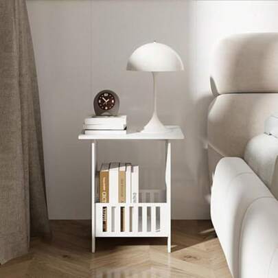 Bedside Table Coffee Table Storage Unit  Hollow Storage Cabinet PVC Bedside Shelf Board Cabinet Unit Cabinet