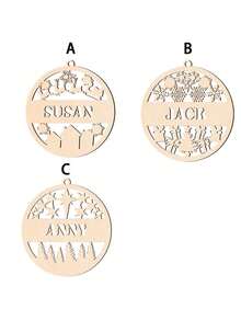 1pc,Custom Name Christmas Wood Products, Custom Christmas Decorations, Custom Christmas Gifts, Gifts For Friends, Custom Personalized Decorative Panels, Living Room Decorations, Bedroom Decorations, Christmas Tree Decorations - Wood Color - View 5