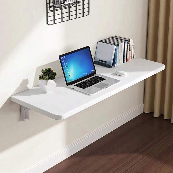 Table Pliante Murale en Panneau de Densité, 60*30*1.6cm, Etagère Murale de Cuisine, Bureau Mural de Chambre à Coucher