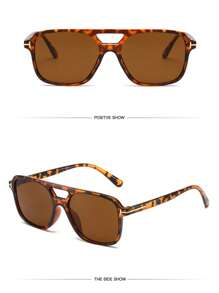 1PC Double-Beam T-Shaped Design Elegant Fashion Unisex Sunglasses Casual Travel Portable Beach Sunglasses Suitable For Birthday Parties, Outdoor Travel, Sports, Cycling, Driving, Fishing, Family Gatherings, Golf, Vacation Casual Sunglasses