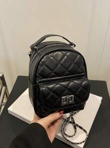 Mini Crossbody Bag, Fashionable Handheld Small Backpack, Rhombus Chain Versatile Everyday Shoulder Bag