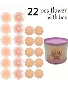 22pcs Reusable Seamless Silicone Nipple Covers , Invisible Self-Adhesive Nipple Pasties, Women's Lingerie Accessories,Comfortable, Breathable, And Easy To Clean Bra Accessories(2/10/22pcs)