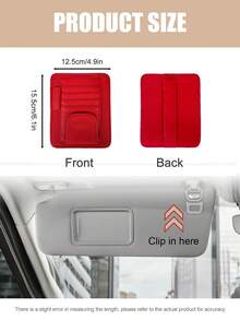 1pc Car Sun Visor Storage Bag, Sun Visor Bracket, Multi-Pocket Car Sun Visor Organizer Bag, Car Truck SUV Storage Bag, Multifunctional Car Interior Accessories Storage Bag, Sun Visor Storage Bag, Can Hold Fashion Glasses, Documents, Cards, Pens, Driver's License, Etc. - Black - View 12