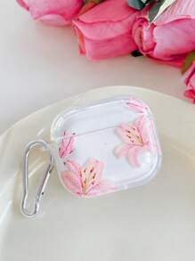 1pc Lily Flower, Butterfly Transparent Earbud Cases Set With 1pc Earbud Holder Clip. Compatible With AirPods Pro (2nd Gen), AirPods 3, AirPods Pro, AirPods 1/2, AirPods 4, And Headphones