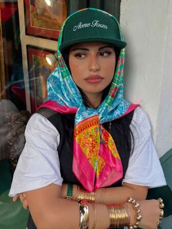 1pc Women's Bohemian Luxury Plant Paisley Print Bandana, Versatile Scarf Shawl For Sun Protection, Spring/Summer Casual Wear For Daily And Outdoor For Dress