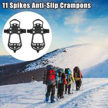 1 Pair Crampons, Ice Cleats Shoes Spikes Grips Traction For Ice Snow Winter Hiking Climbing Ice Fishing - L - View 2