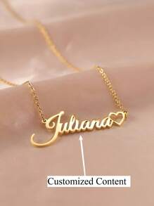 [Collar personalizado] Collar con nombre personalizado - Colgante de corazón de acero inoxidable en fuente cursiva, regalo del Día de San Valentín, uso diario, accesorio anual, diseño de fuente elegante, cadena refinada, ornamento encantador y grácil, diseño personalizado, adecuado como regalo reflexivo y accesorio diario de vestir, multifuncional, ornamental, letra, elegante, moderno, colorido, lindo, adorable, casual, personalizado, único, personalizado, regalos ideales para él, regalos ideales para ella
