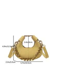 Niche Design Mini Pea-Shaped Bag, New Fashion Women's Small Crossbody Bag, Portable Makeup Lipstick Earphone Pouch - Yellow - View 10