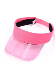 1 pieza Gorra de béisbol ajustable para mujer con borde transparente y de colores, sin corona, para deportes al aire libre, golf, protección solar, primavera/verano, con protección UV