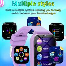 SIMSONLAB Orologio colorato per bambini, ragazzi e ragazze, con fotocamera frontale, torcia elettrica, 18 giochi, connessione Bluetooth, risposta alle chiamate, ricezione messaggi, album fotografico, sveglia e promemoria