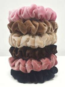 6 Stück bunte Samt Scrunchies, Haargummis als Haarschmuck für Frauen, schonende Haargummis, Haargummis, Haargummis