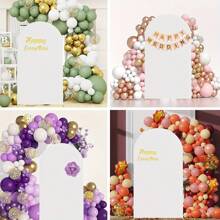 1 pezzo Di Arco in metallo per decorazione di sfondo, colori bianco/beige/nero, adatto per uso interno/esterno, con telaio in metallo e copertura in tessuto, adatto per matrimoni, anniversari, compleanni, feste, decorazioni per eventi fai da te, facile da installare, senza bisogno di elettricità