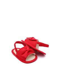 Sandal Bayi dengan Hiasan Pita, Sepatu Jalan Anti Selip untuk Balita Usia 0-15 Bulan - Merah - View 9