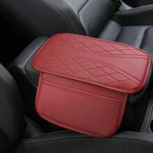 1 pièce Coussin rehausseur de boîte d'accoudoir de voiture avec sac de rangement latéral, coussin de boîte d'accoudoir de voiture en PU avec poche de rangement, accessoire de décoration intérieure de voiture