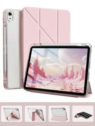 Funda compatible con iPad de 10.a generación de 10.9 pulgadas 2022/iPad (A16) de 11.a generación de 11 pulgadas 2025/iPad Air 4.a/5.a, iPad Pro 2020/2021/2022/2024, funda para iPad delgada y elegante con soporte para lápiz, soporte plegable en forma de Y de varios ángulos