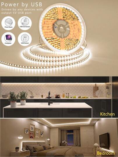 1 件装 5V 灯 USB 运动 LED 背光电视厨房 LED 灯带手扫挥动开关传感器灯二极管灯双面胶带