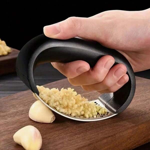 1 pièce Presse-ail manuelle en acier inoxydable, écraseur ail, hache-ail pour la cuisine