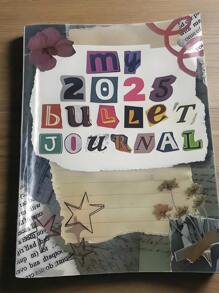 1 PIEZA Bullet Journal 2025, páginas de planificador, seguimiento, hábito, estado de ánimo, sueño, agua, resaltado, calendario, útiles escolares, de vuelta a la escuela