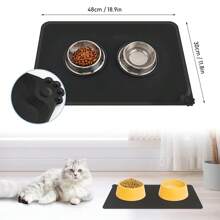 Premium Silicone Pet Food Mat, Cat Dog Bowl Pads, Non-Slip Pet Feeding Mats, Waterproof Pet Feeding Pad, Suitable For Small Animals - Gray, Easy To Clean