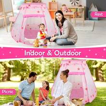 1pc Blue/Pink Hexagon Children'S Tent Game House With Fence Indoor/Outdoor Princess Tent & Ocean Ball Pool, Foldable (No Ball)Tent Baby,Fairy Tale Castle,Girls Boys Game Tent,Baby Toy,Baby Stuff,Baby Needs,Summer Outdoor Toys For Kids Tent,Children's Birthday Gift,Kids Toys