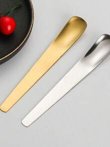 1pc/4pcs Personalized Stainless Steel Dessert Spoon, Cute Coffee Spoon, Long Handle Yogurt/Ice Cream Scoop, Gold/Silver Kitchen Utensils - Multicolor - View 5