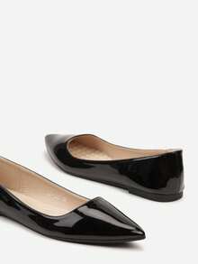 Flat Classic Ballerinas With Pointed Toe - Black - View 4
