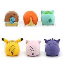 pokemon 6pcs Cartoon Mini Anime Character Desktop Decor, Desktop Decorative Doll, Anime Collection Model, Figurine Collection, Model Doll, Suitable As Birthday Gift, Holiday Gift