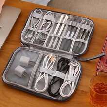 Multifunctional Digital Data Cable Storage Bag Travel Necessary Jorge - Grey - View 5