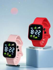 2 件/1 件全新 LED 显示屏数字电子手表自行车游泳骑马椰子树 8 字形扣表带简约时尚度假风格情侣手表情人节节日礼物生日礼物万圣节、圣诞节、情人节、母亲节、节日礼物的最佳选择