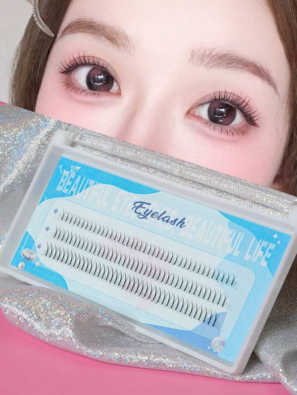 120pcs Single Cluster Volume Eyelash Extensions, Self-Adhesive Natural Look Lashes For Beginners