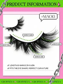 GROINNEYA Cat Eye Eyelashes 5 Pairs Faux Mink Lashes Fox Eye Lashes Natural Look Eyelashes Lash Extension Makeup Tools(3DMAO-13) Strip Lashes,Lashes,Eyelashes,Fake Lashes - Black - View 3