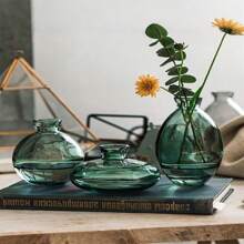 3 Stück/Set Vintage französischer Stil Mini Glasvasen, transparente Hydrokultur Blumenvasen, Innenraum Tischdekoration, Schlafzimmerdekoration, Weihnachtsdekoration, Raumdekoration