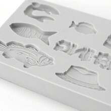 Reusable Mini Fishing Decor Silicone Mold DIY Handmade Prop Fondant Cake Decorating Candy Mold Kitchen Tool Baking Tool Cupcake Topper Decoration Mold For Wedding Birthday Party