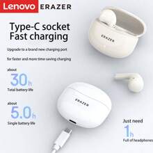 Lenovo Lenovo ERAZER ETK-A01 Semi-In-Ear Bluetooth EarphonesV5.3 TWS Latest Stereo Wireless Multi-Mode GamingOutdoor Sports HD Call Long Battery Life Noise-CancelingEarphones