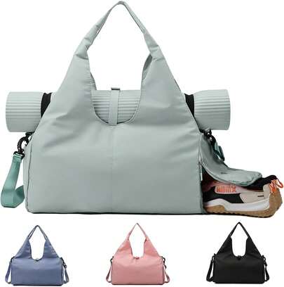 Bolsa de Gimnasia para Mujer,Bolsa de Yoga con Hebilla para Esterilla de Yoga,Bolso de Mano con Compartimento para Zapatos para Gimnasio y Viajes