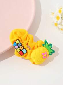 1pc Sweet & Fashionable Dopamine Fruit Decor Fabric Hair Clip For Girls