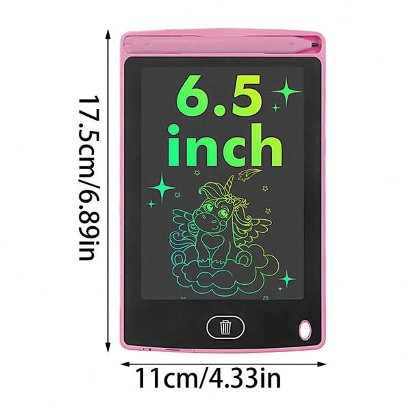 Tableta de escritura LCD de 6.5 pulgadas, pizarra de garabatos colorida, tableta electrónica reutilizable para dibujar, pizarra de pintura borrable, juguete de aprendizaje, regalo para niños y niñas