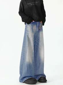 1 Stück Herren Mode lässige weite Jeans im Vintage-Stil, ausgewaschen