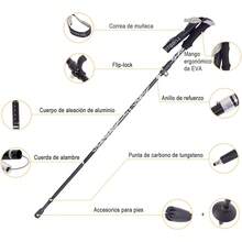 DQST Baston Trekking Plegables 130cm, Baston de Senderismo para Caminar ultraligeros, Aleación de Aluminio de Alta Resistencia (Negro) - 2 - Ver 6